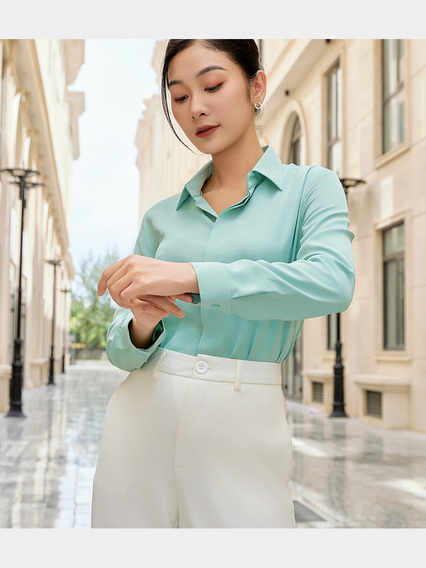 ÁO SƠ MI TAY DÀI CHIẾT EO AB0408
