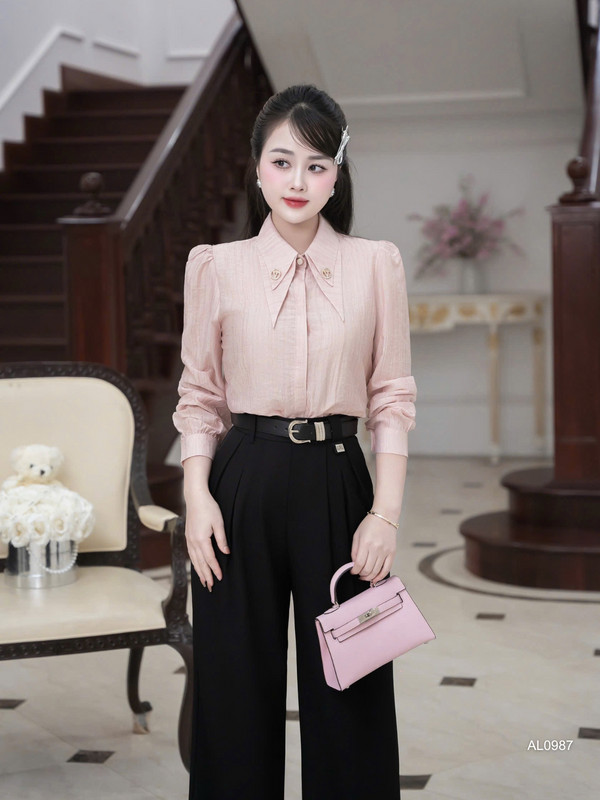 ÁO SƠ MI ĐÍNH KIM TUYẾN TAY DÀI AL0987