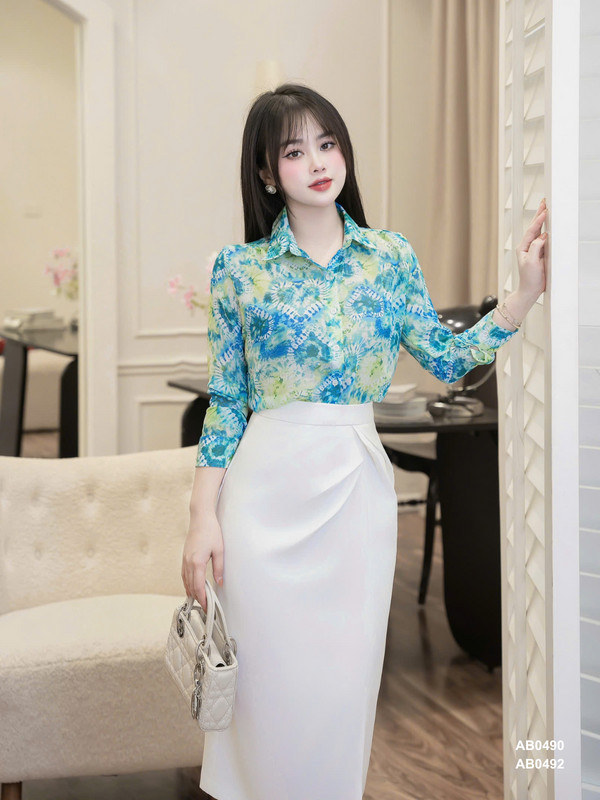 ÁO SƠ MI HỌA TIẾT AB0490