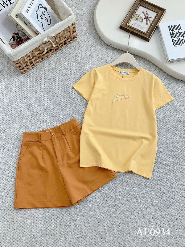 ÁO THUN NGẮN TAY FORM VỪA AL0934 Vàng Nhạt