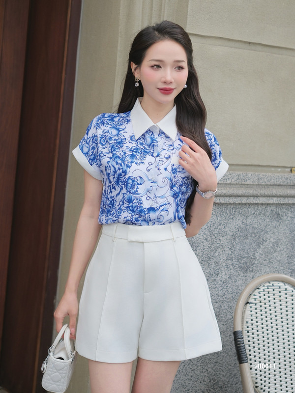ÁO SƠ MI LỤA AB0497 Xanh Dương