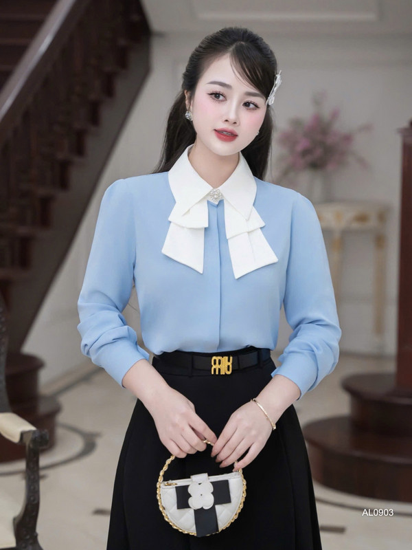 ÁO SƠ MI CỔ KIỂU TAY DÀI AL0903