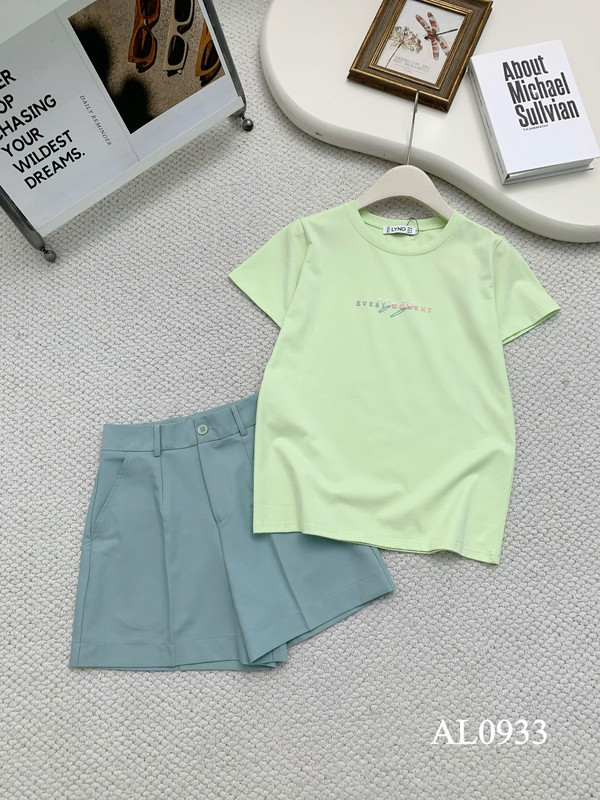 ÁO THUN NGẮN TAY FORM VỪA AL0933 Xanh Lá