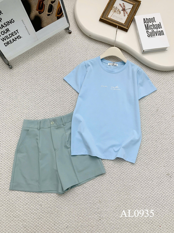 ÁO THUN NGẮN TAY FORM VỪA AL0935 Xanh Dương
