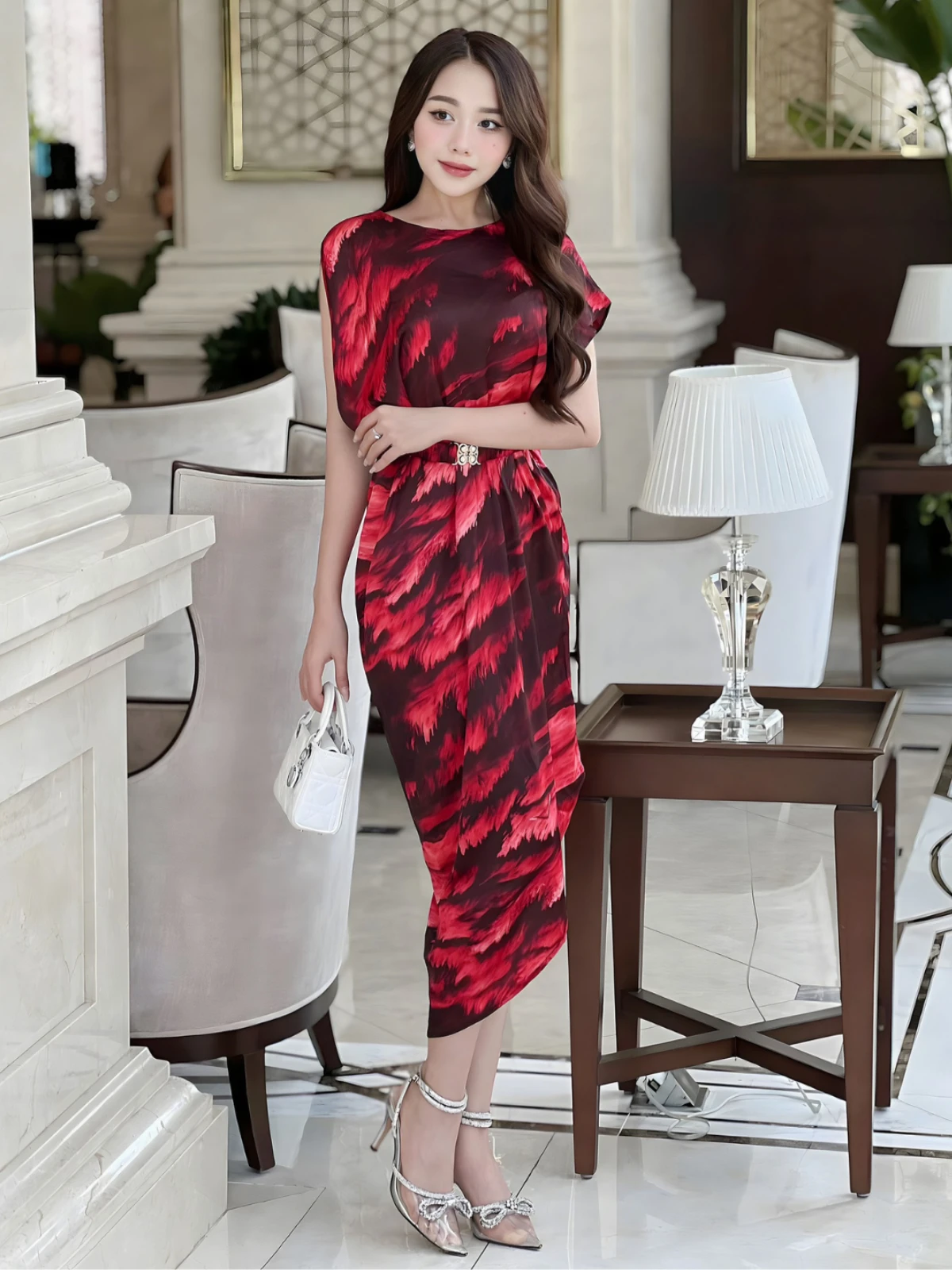 ĐẦM VẠT XÉO ĐAI EO TK0006