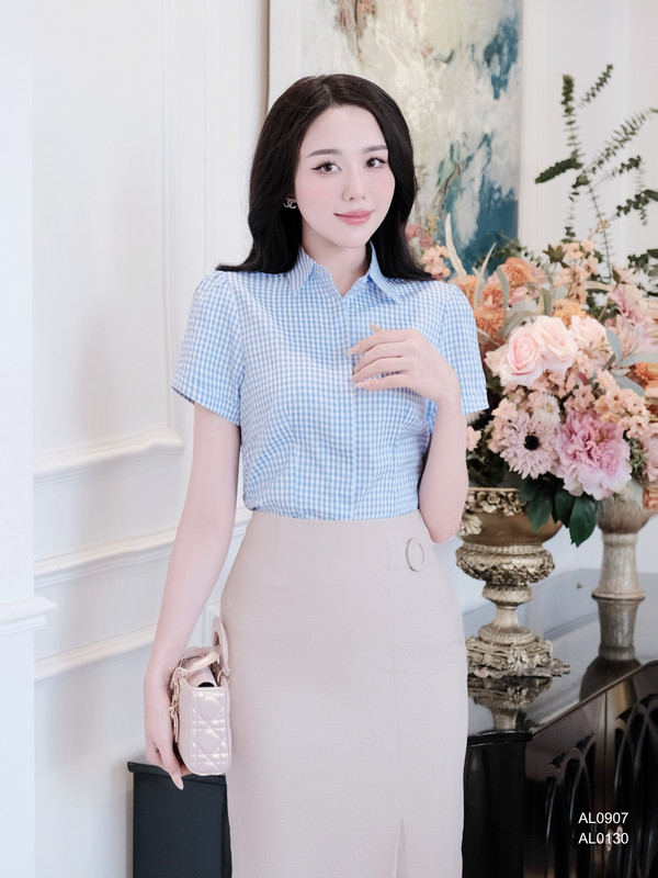 SƠ MI SỌC CARO TAY NGẮN AL0907
