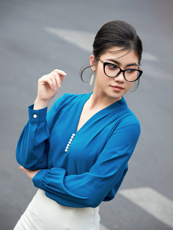 ÁO KIỂU AB0379 Xanh Dương