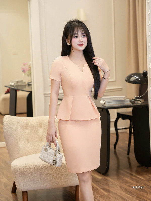 ÁO KIỂU AB0495 Cam Da