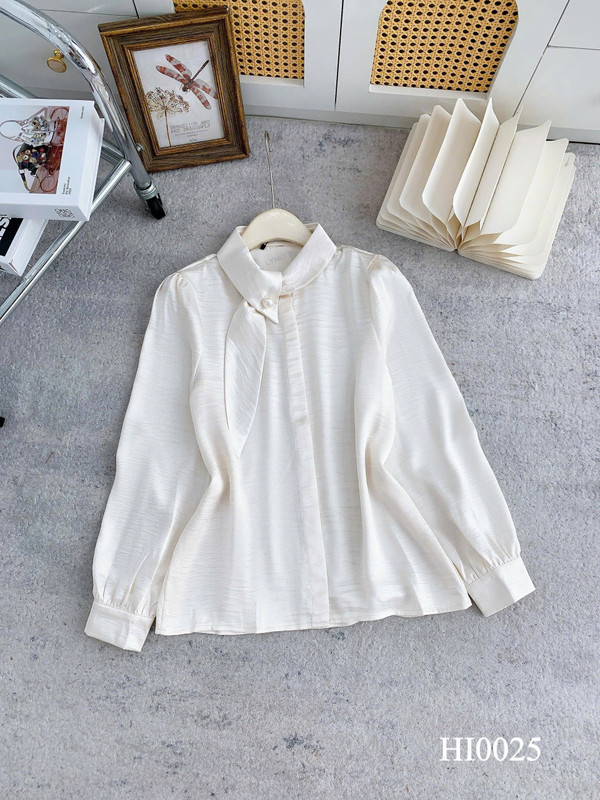 ÁO SƠ MI LỤA CỔ NƠ CÁCH ĐIỆU HI0025