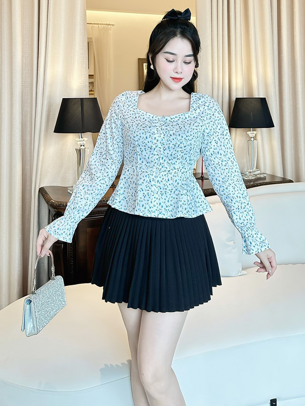 ÁO SƠ MI NHÚN TAY HÀN QUỐC AB0399