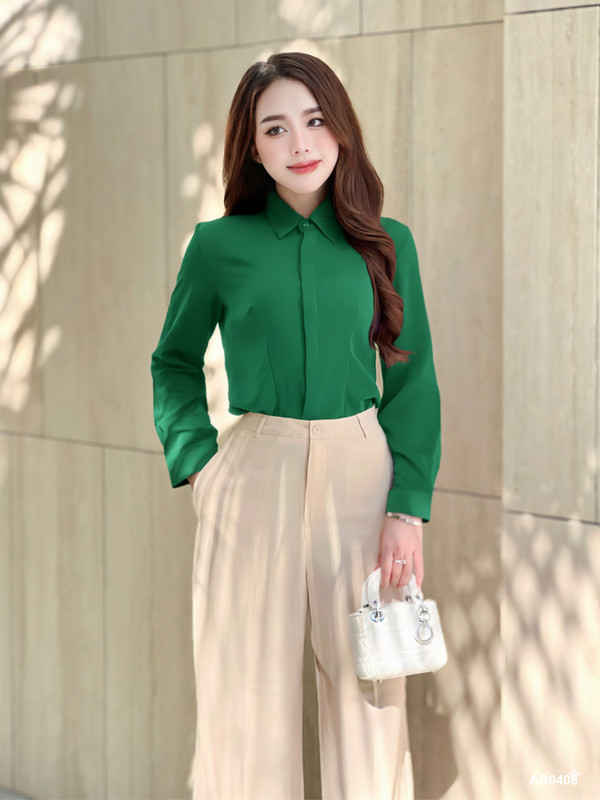 ÁO SƠ MI TAY DÀI CHIẾT EO AB0408