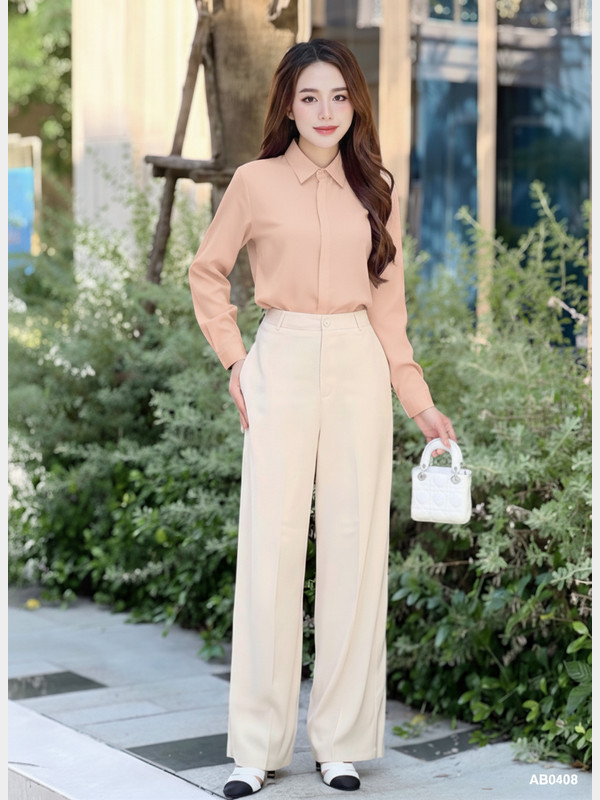 ÁO SƠ MI TAY DÀI CHIẾT EO AB0408