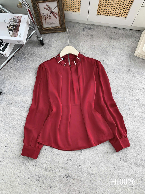 ÁO SƠ MI LỤA CỔ TRÒN HI0026